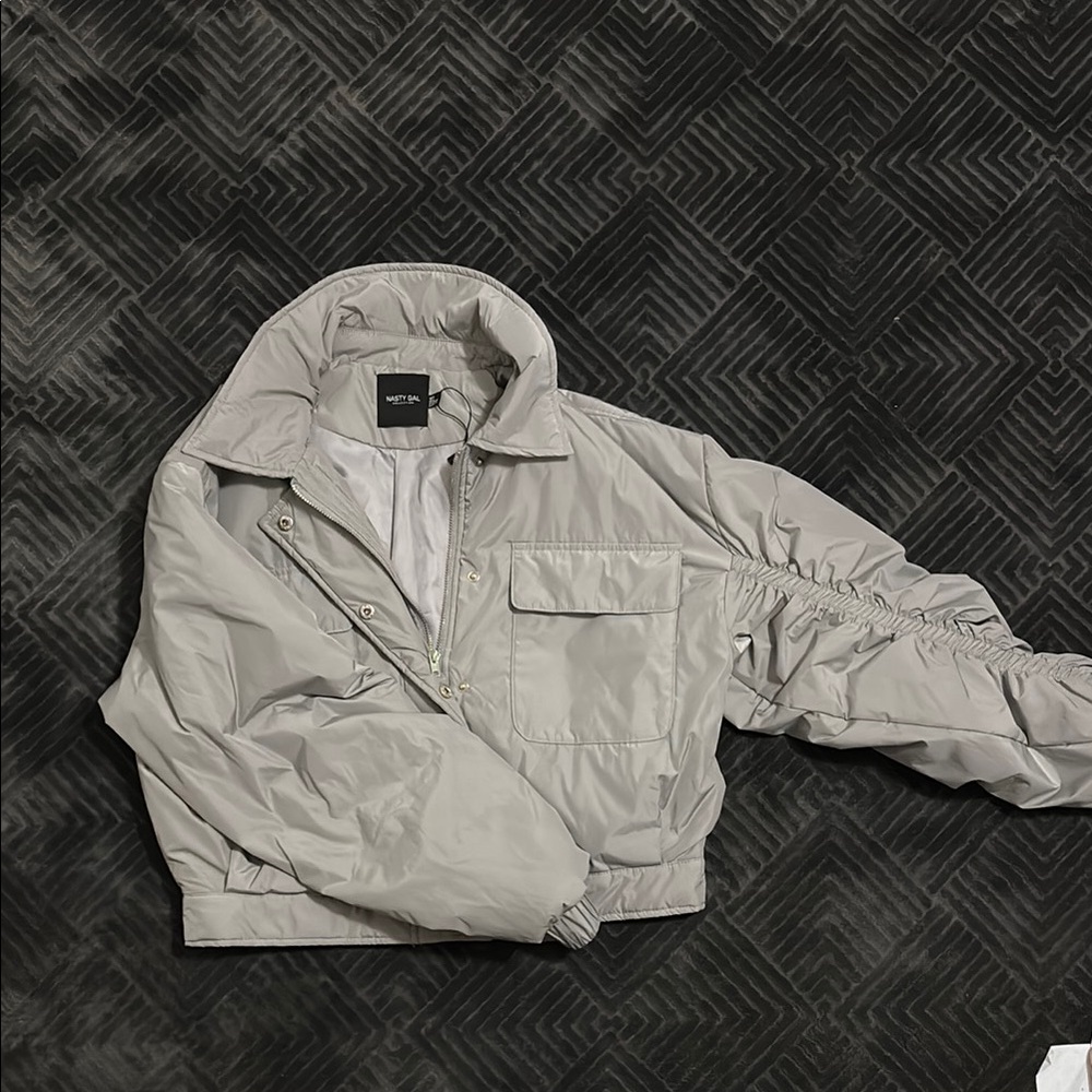 Nasty Gal Gray Puffer Jacket